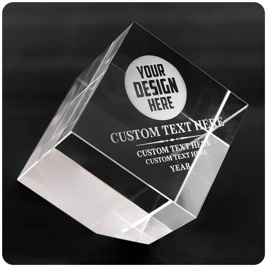 3" Cube Crystal Award