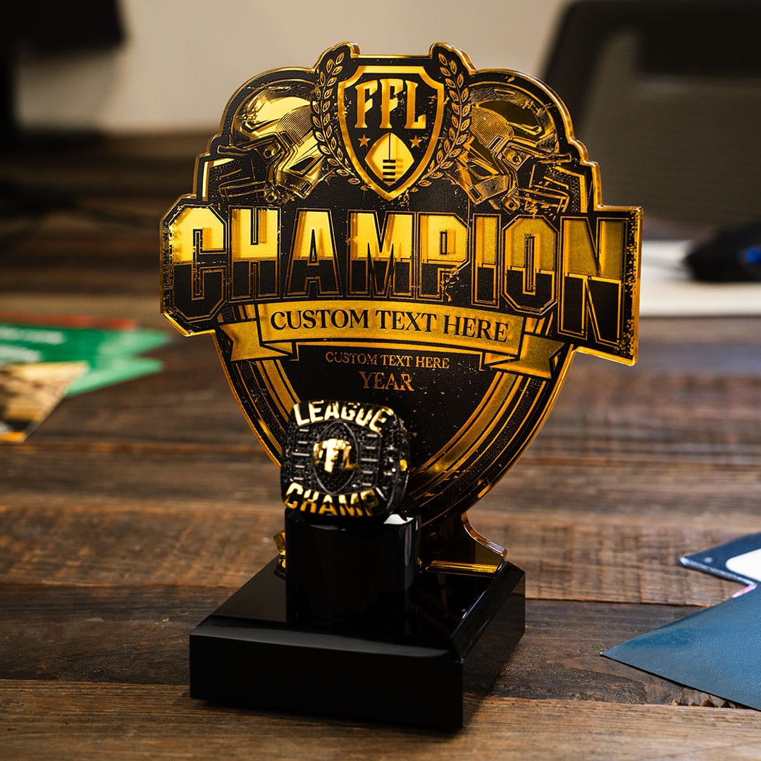 7" Fantasy Football Championship Ring Display Bundle - Image 5