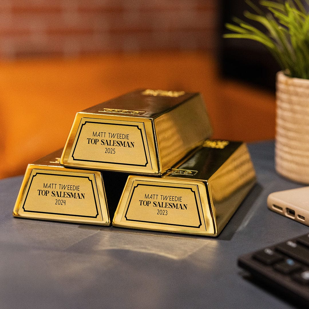 2lb Custom Gold Bar Award - Image 2