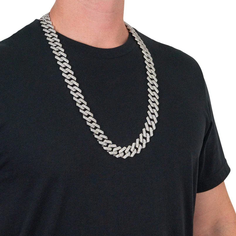Blinged Silver Cuban Link Chain