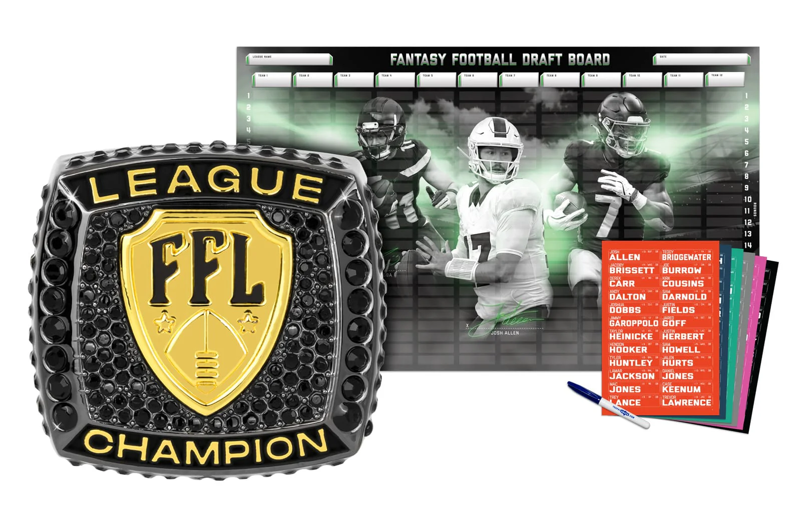 Championship Ring + 2026 Fantasy Football Superstar Draft Board Kit - Image 10