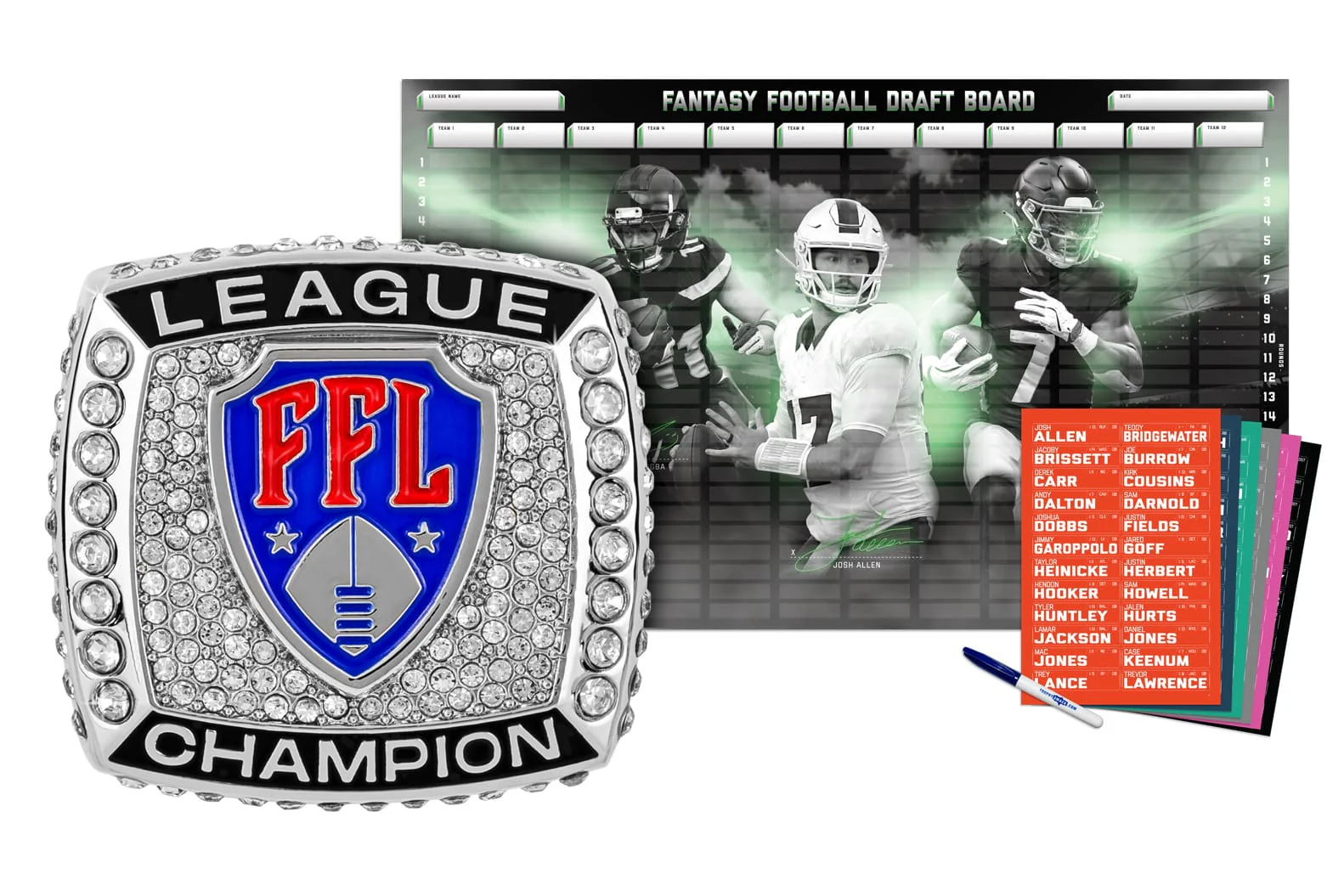Championship Ring + 2026 Fantasy Football Superstar Draft Board Kit - Image 11