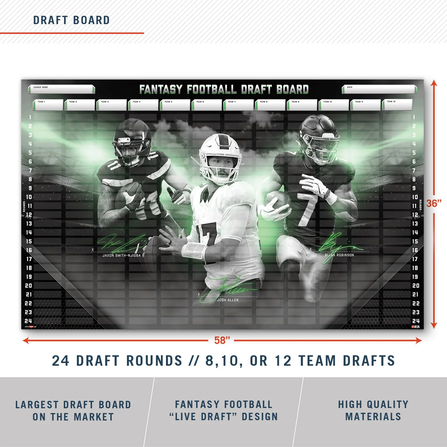 Championship Ring + 2026 Fantasy Football Superstar Draft Board Kit - Image 3