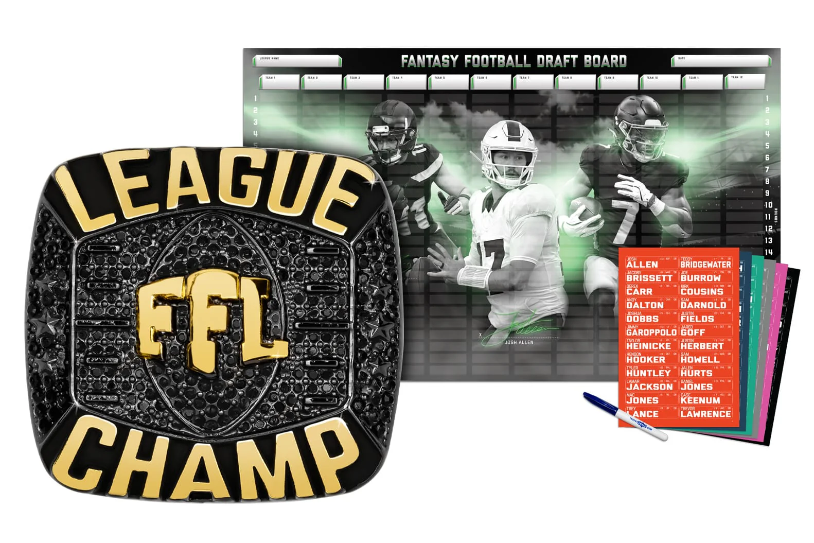 Championship Ring + 2026 Fantasy Football Superstar Draft Board Kit - Image 8