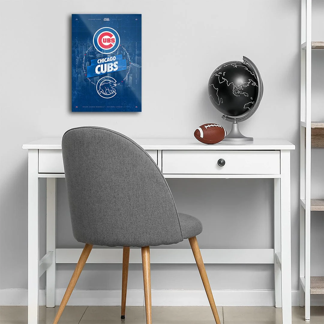 Chicago Cubs City Skyline Stacked - MLB Metal Wall Art - Image 5