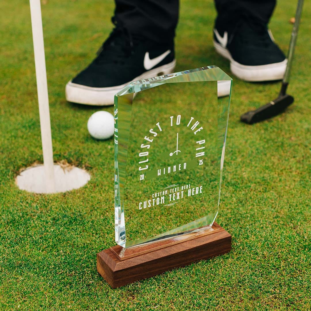 Closest to the Pin Custom Crystal Golf Trophy - Image 3