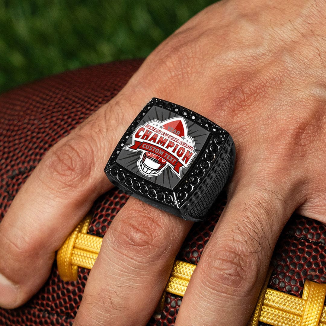 Custom Fantasy Football Championship Ring - Gunmetal - Image 3