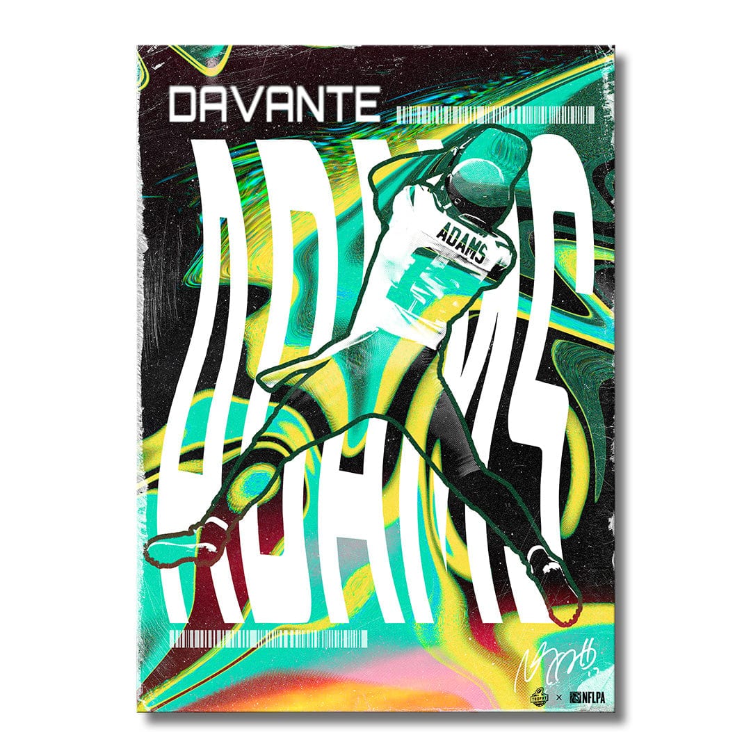 Davante Adams Psychedelic Green - Metal Wall Art