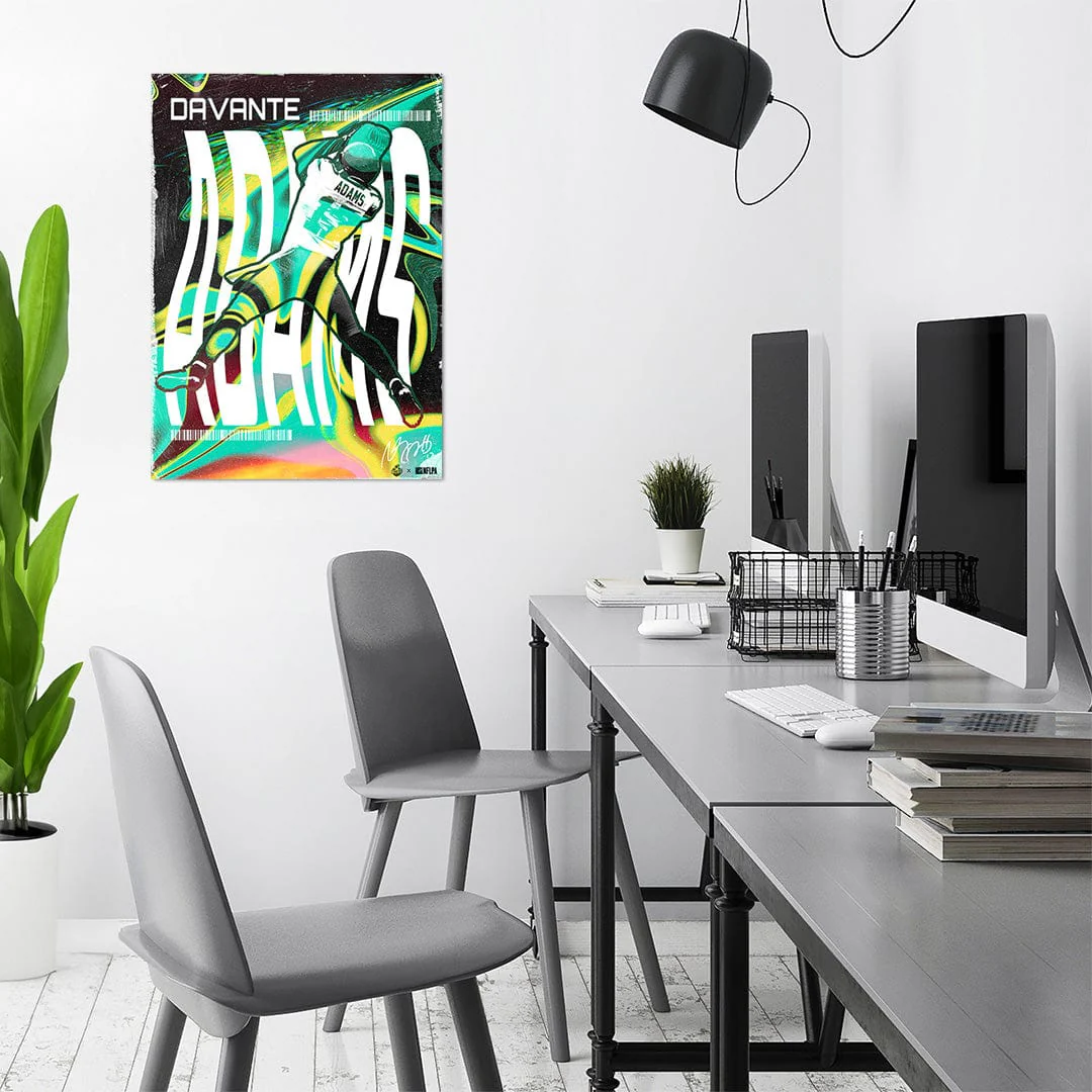 Davante Adams Psychedelic Green - Metal Wall Art - Image 2