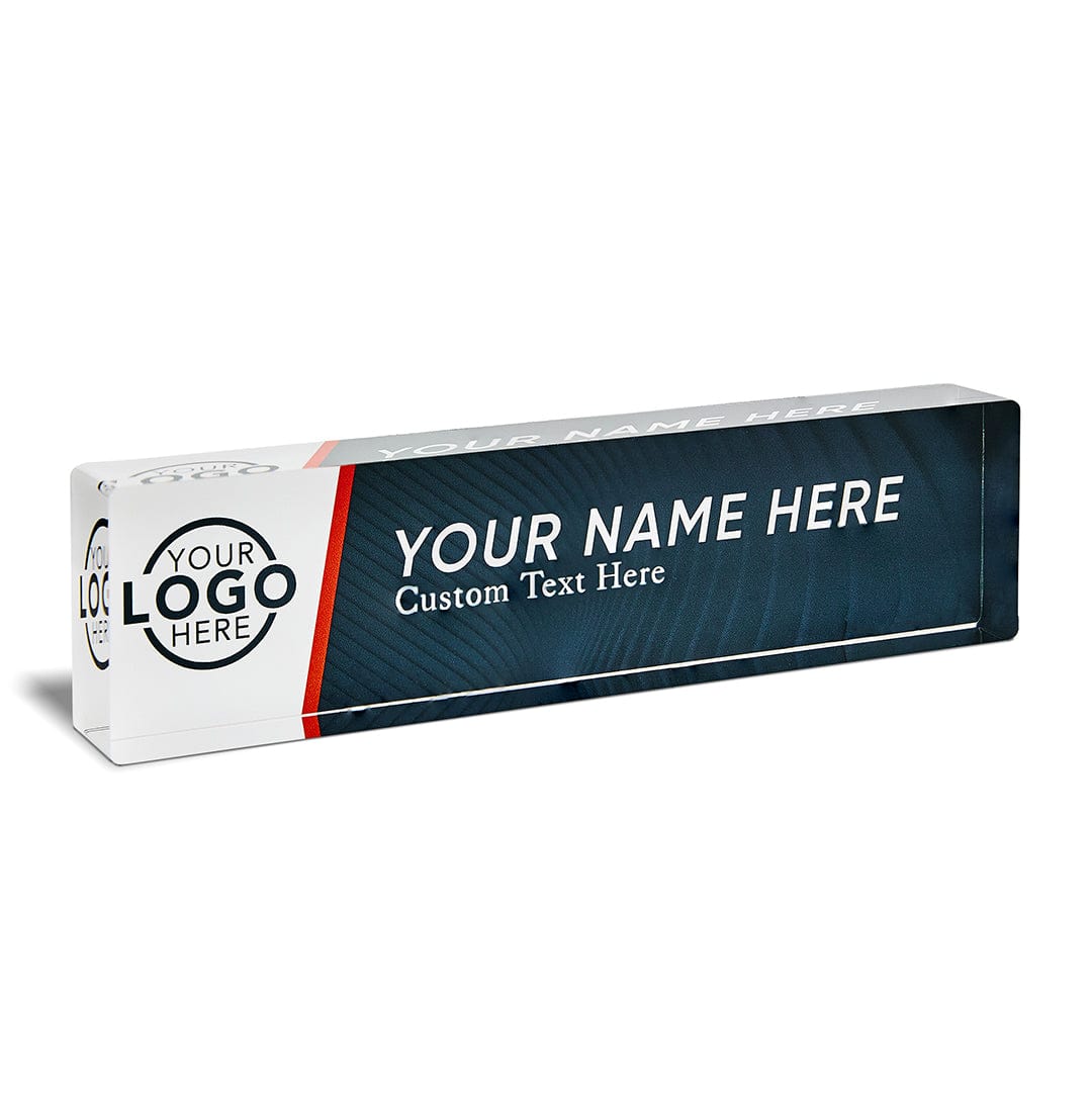 8" "Design Your Own" Acrylic Desk Name Plate - Full Color