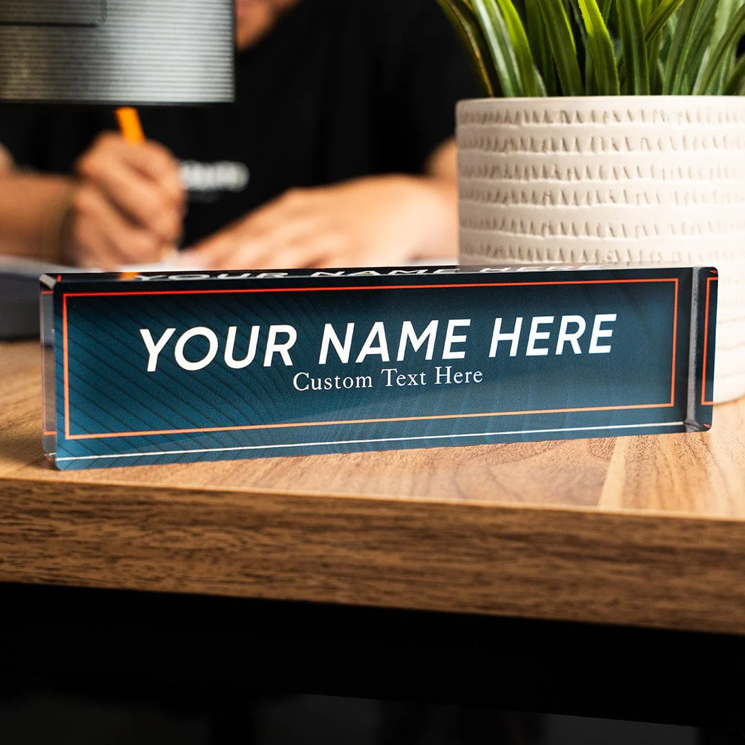 8" "Design Your Own" Acrylic Desk Name Plate - Full Color - Image 6