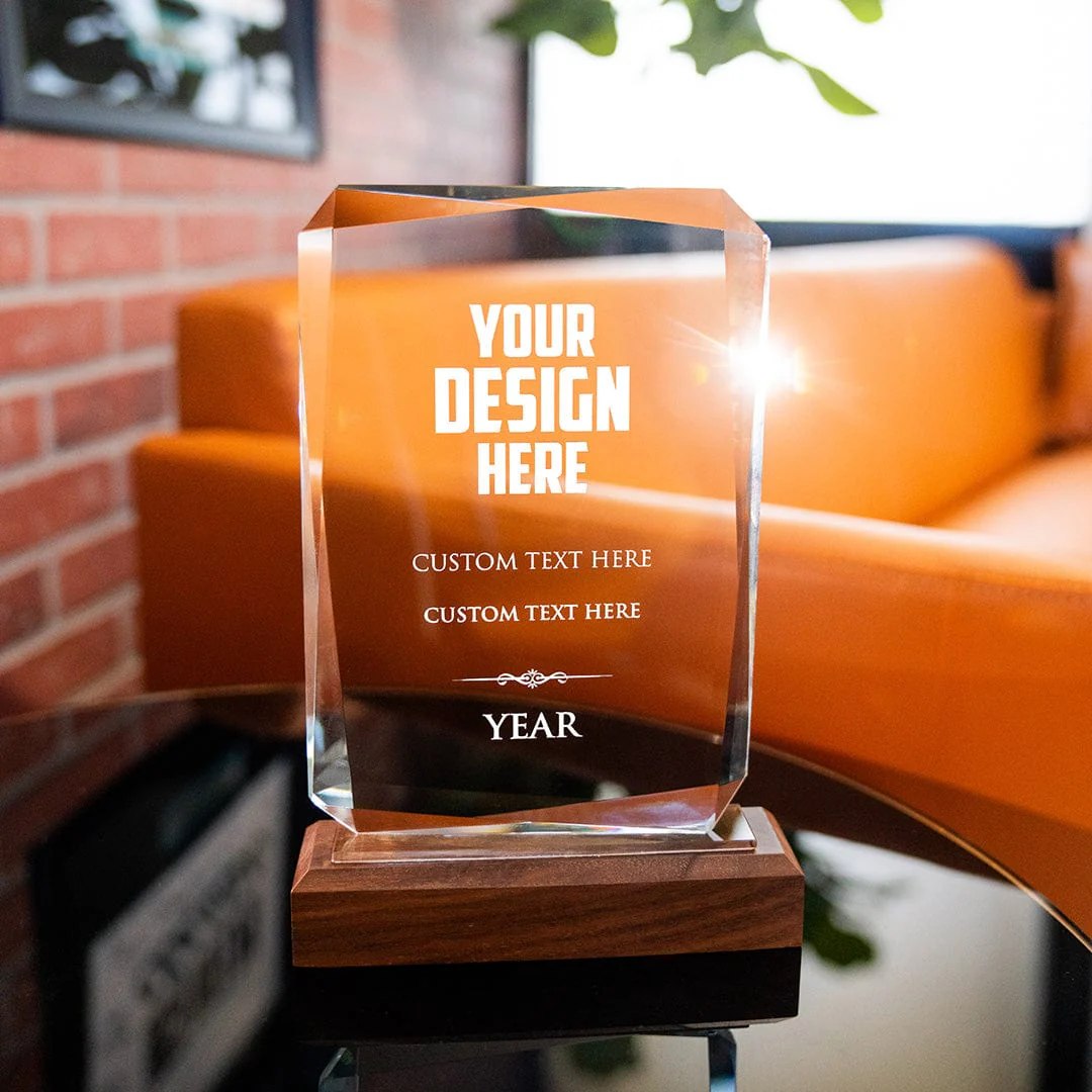 8.5" Design Your Own Custom Rainier Crystal Award - Image 2