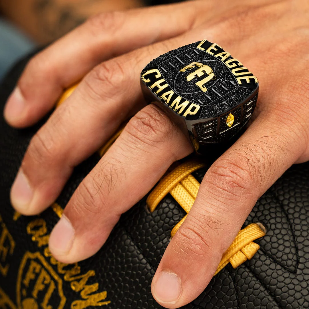 Fantasy Football Elite Championship Ring - Black/Gold - Image 2
