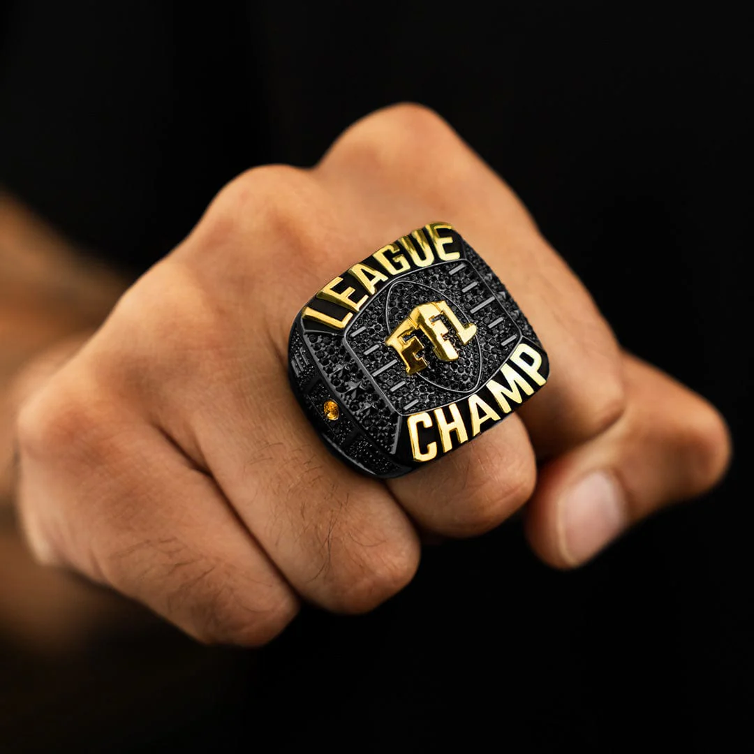 Fantasy Football Elite Championship Ring - Black/Gold - Image 5