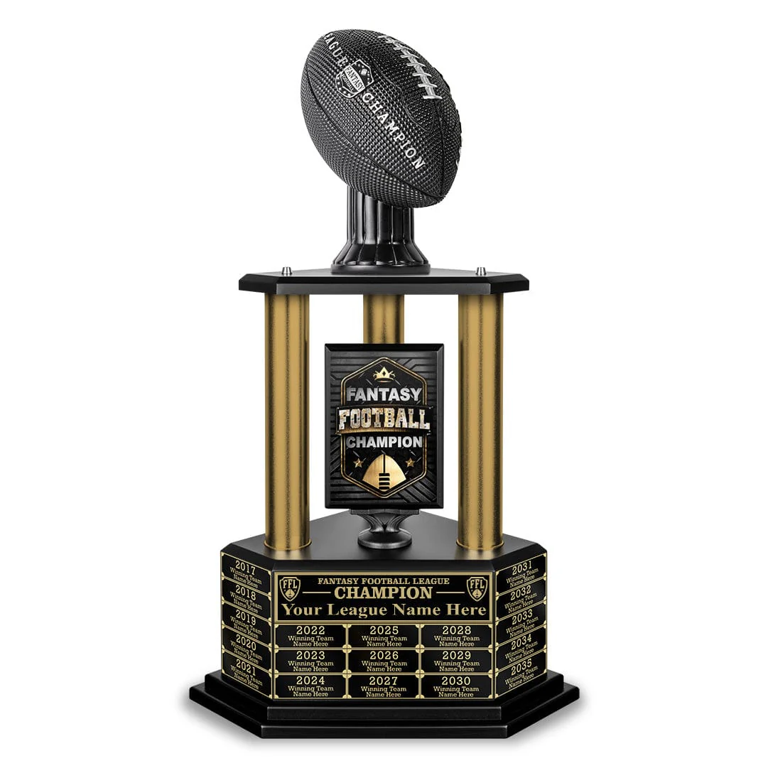 26"-36" Perpetual Fantasy Football Trophy - Gold Columns - Image 11