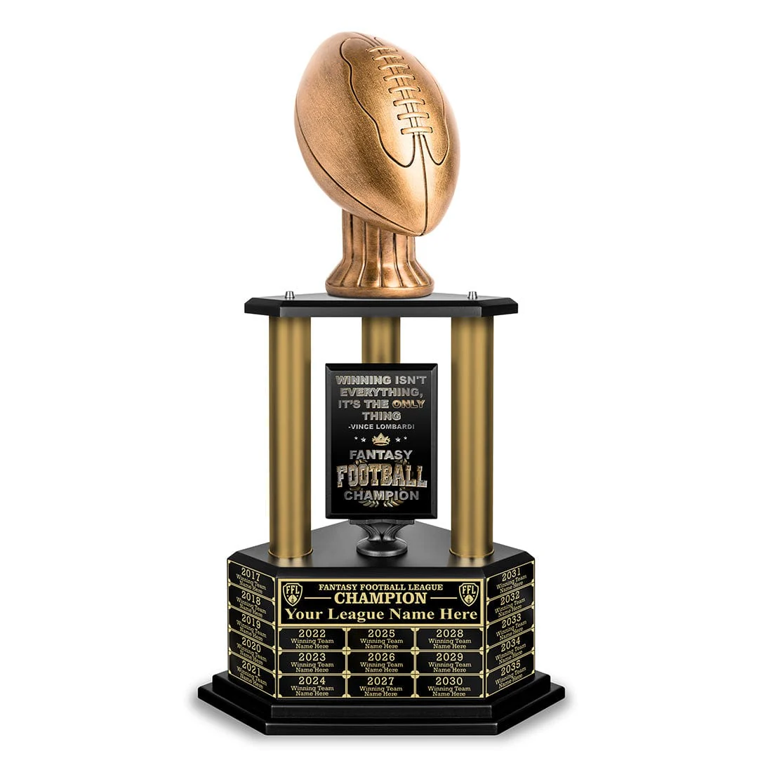 26"-36" Perpetual Fantasy Football Trophy - Gold Columns - Image 12