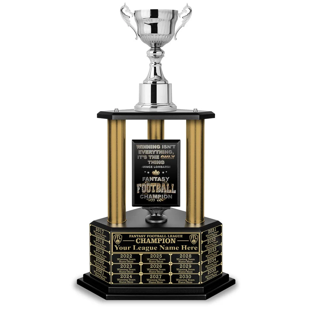 26"-36" Perpetual Fantasy Football Trophy - Gold Columns - Image 16