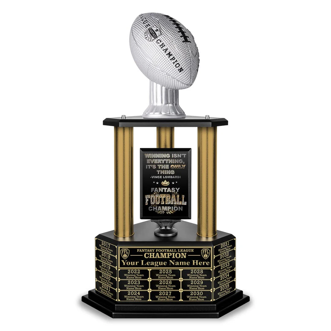 26"-36" Perpetual Fantasy Football Trophy - Gold Columns - Image 18