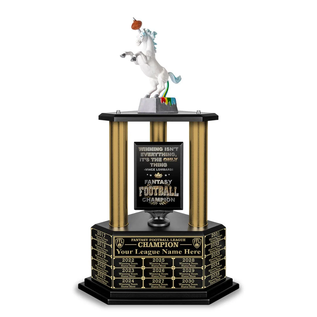 26"-36" Perpetual Fantasy Football Trophy - Gold Columns - Image 20