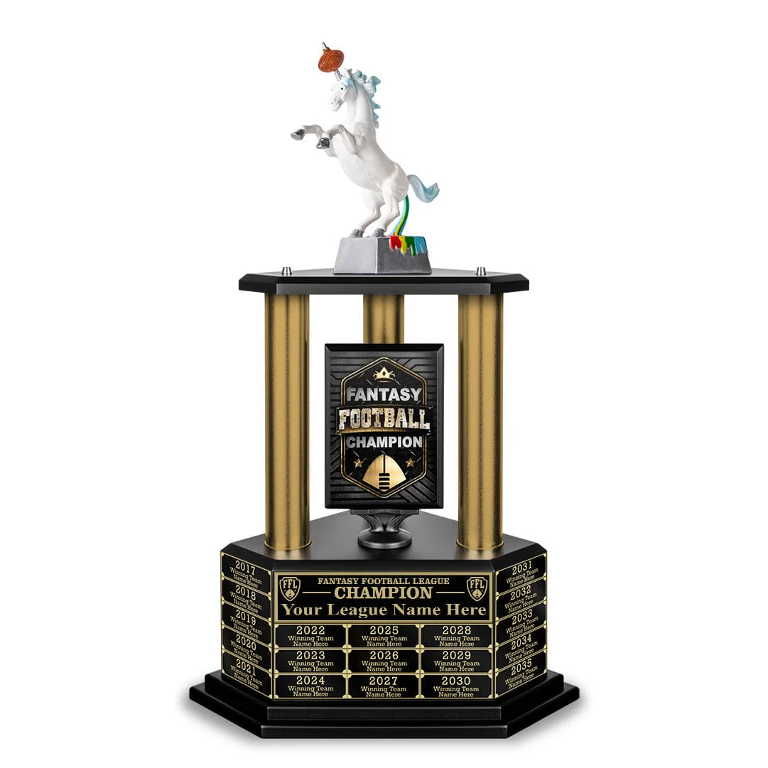 26"-36" Perpetual Fantasy Football Trophy - Gold Columns - Image 21