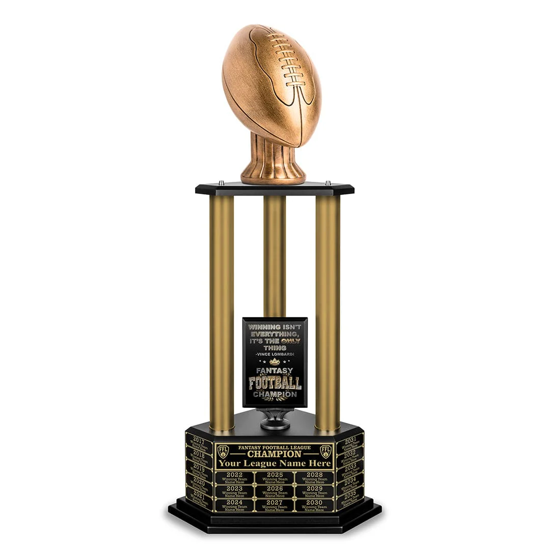 26"-36" Perpetual Fantasy Football Trophy - Gold Columns - Image 25