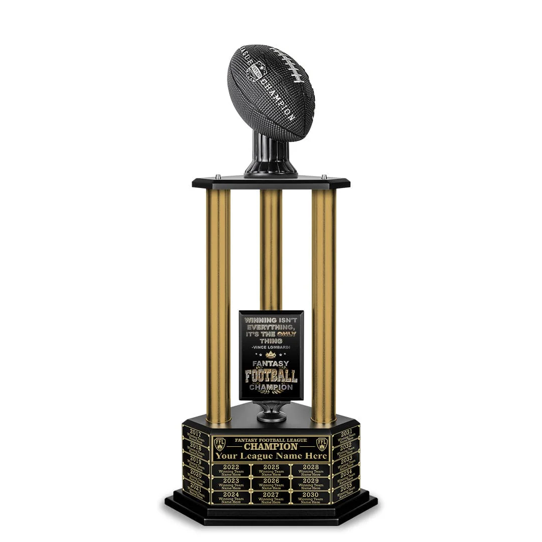 26"-36" Perpetual Fantasy Football Trophy - Gold Columns - Image 26