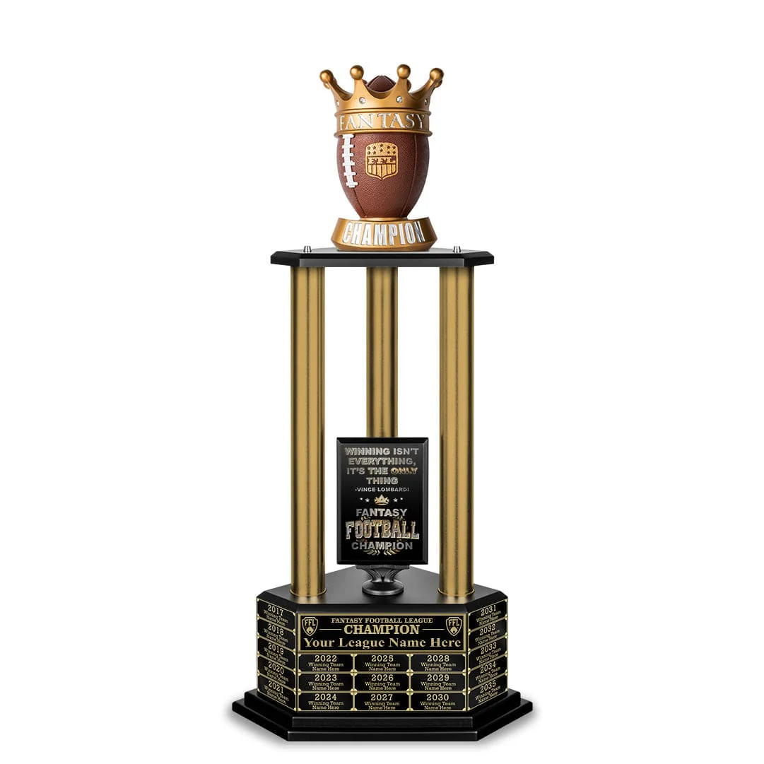 26"-36" Perpetual Fantasy Football Trophy - Gold Columns - Image 27