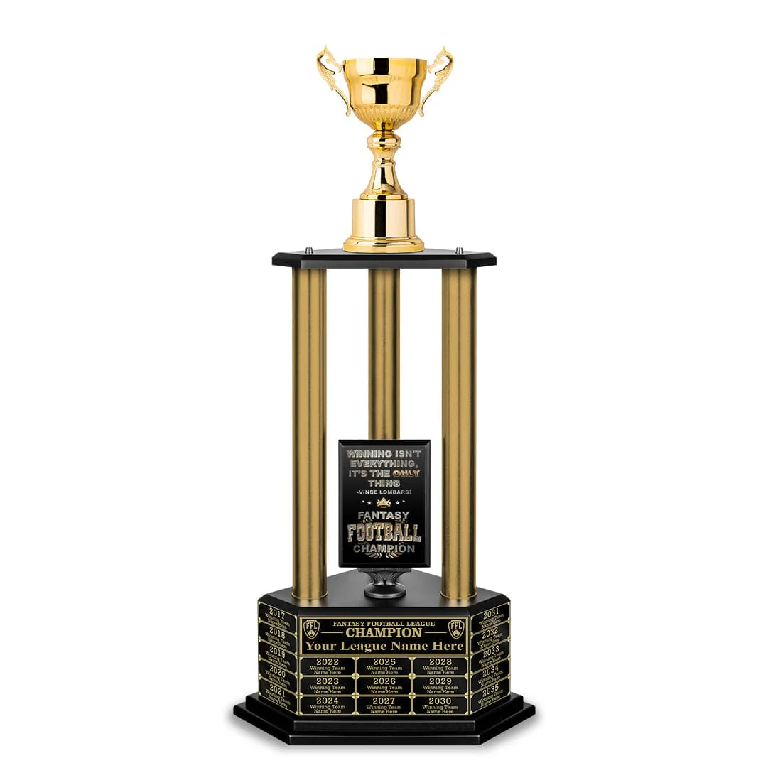 26"-36" Perpetual Fantasy Football Trophy - Gold Columns - Image 29