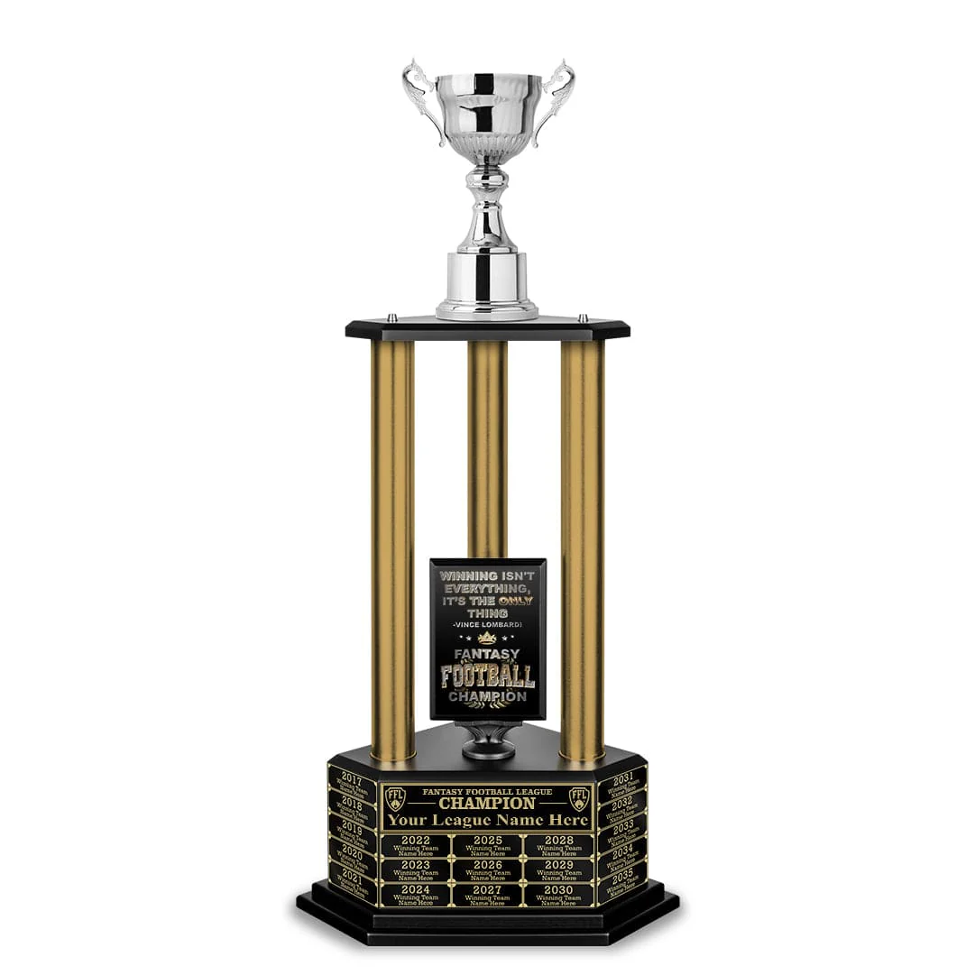 26"-36" Perpetual Fantasy Football Trophy - Gold Columns - Image 31