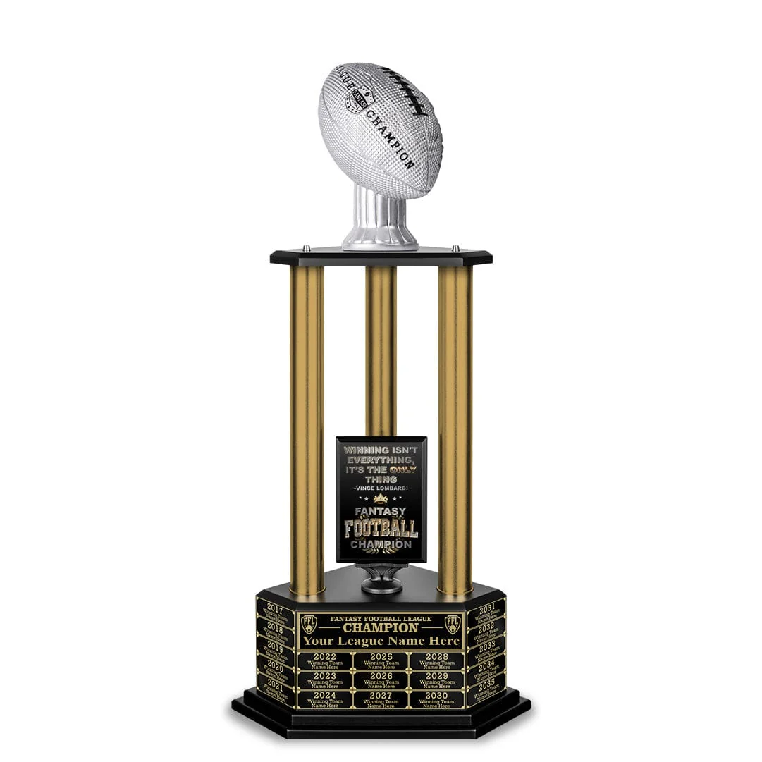 26"-36" Perpetual Fantasy Football Trophy - Gold Columns - Image 33
