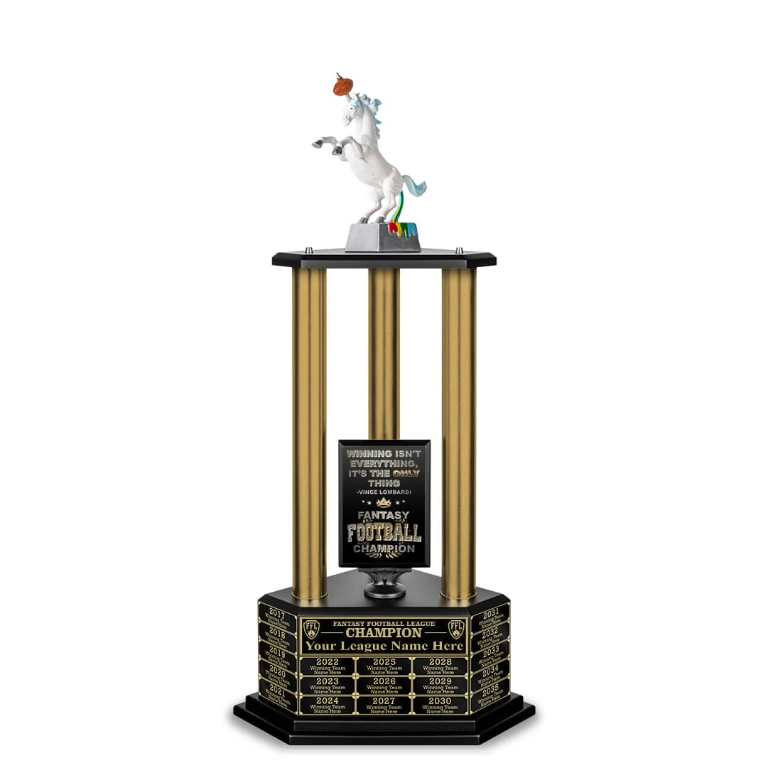 26"-36" Perpetual Fantasy Football Trophy - Gold Columns - Image 35