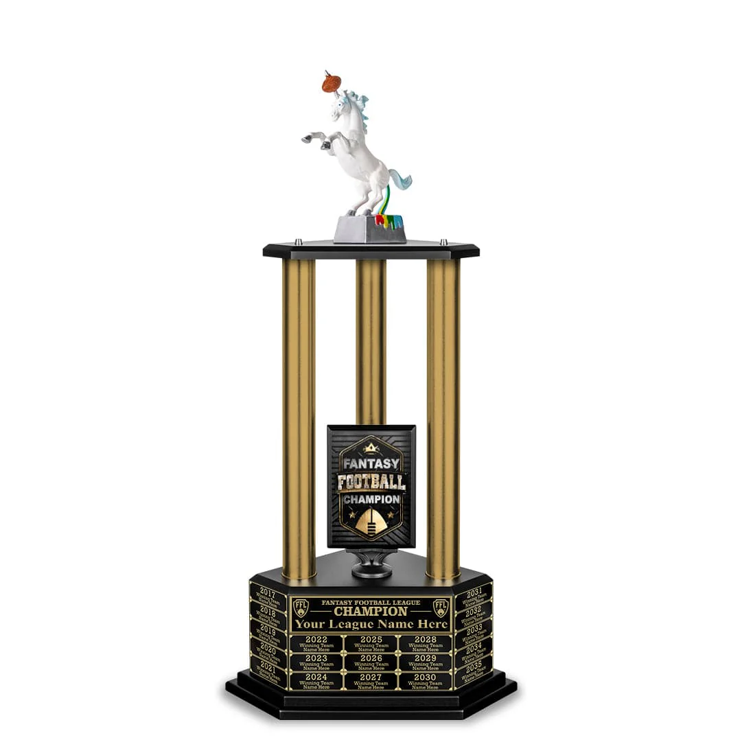 26"-36" Perpetual Fantasy Football Trophy - Gold Columns - Image 36