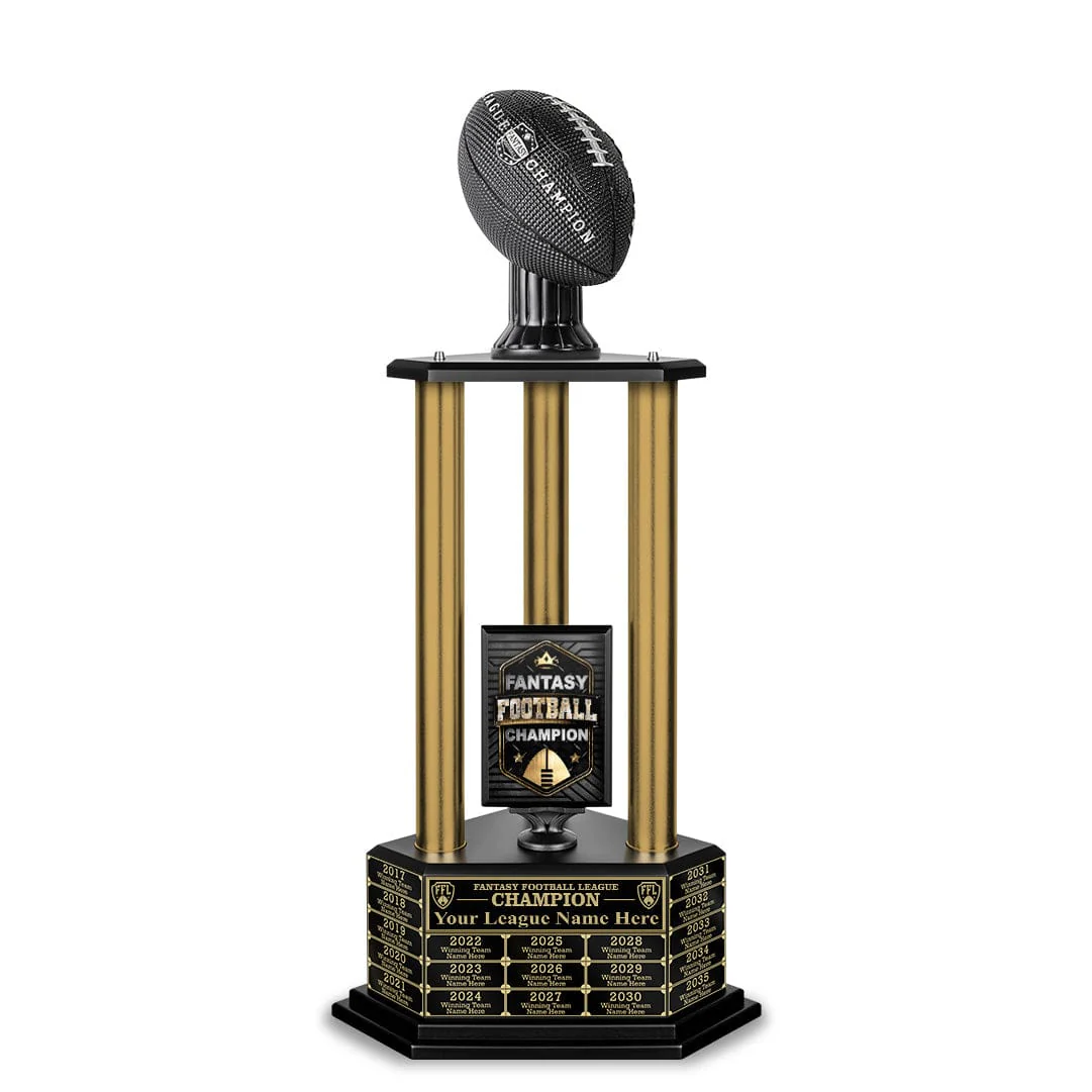 26"-36" Perpetual Fantasy Football Trophy - Gold Columns - Image 6