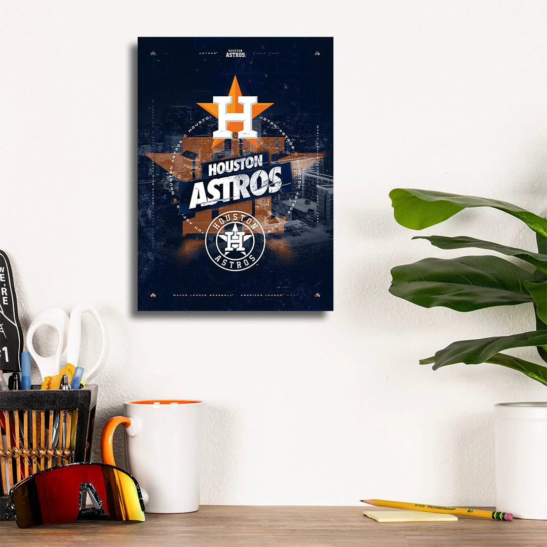 Houston Astros City Skyline Stacked - MLB Metal Wall Art - Image 8