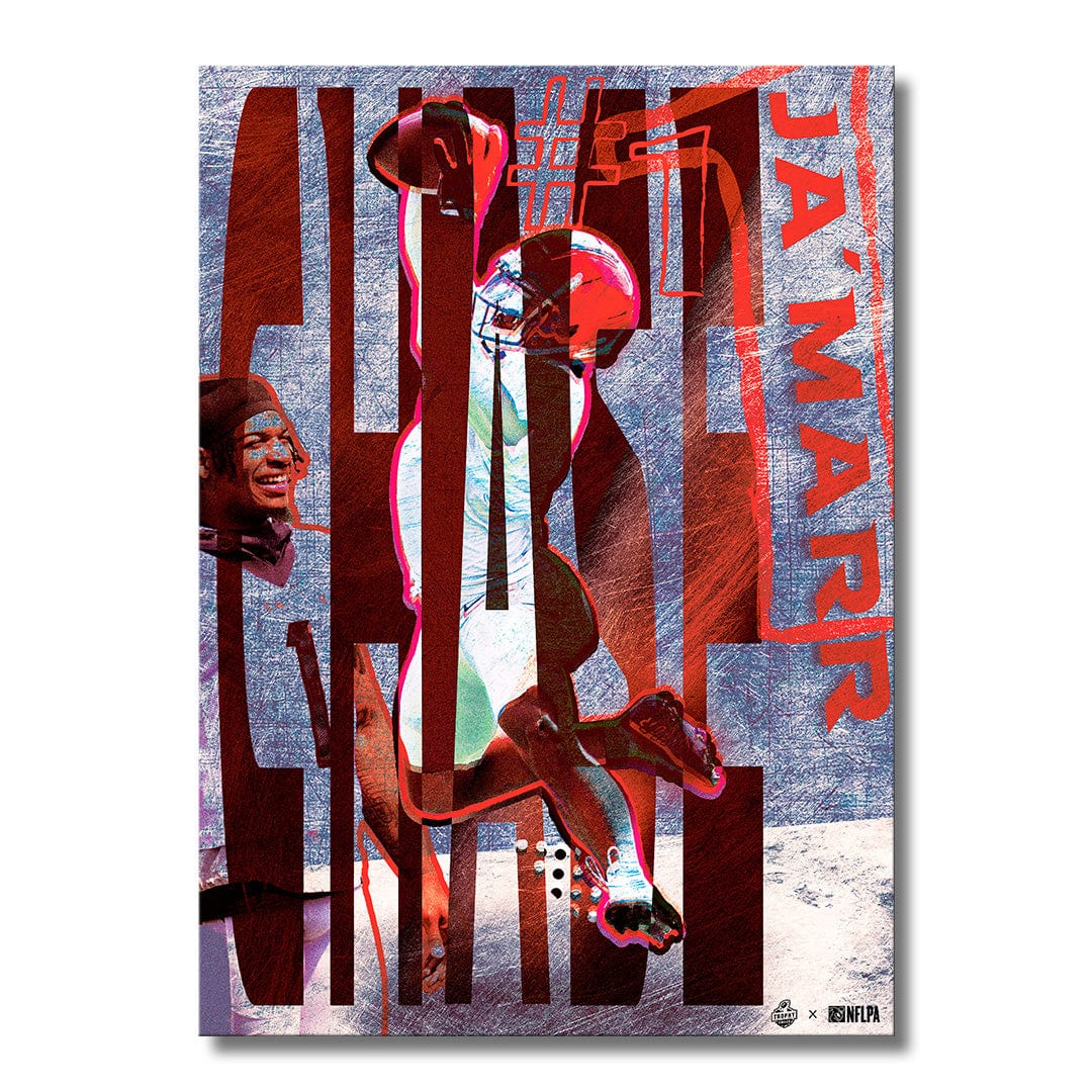 Ja'Marr Chase Catch Distressed - Metal Wall Art