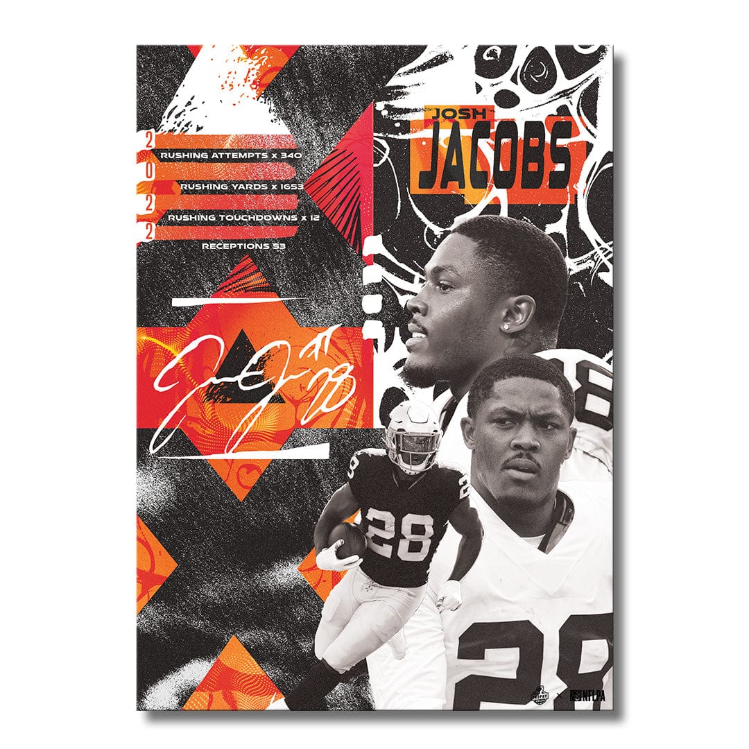 Josh Jacobs Signature Orange - Metal Wall Art