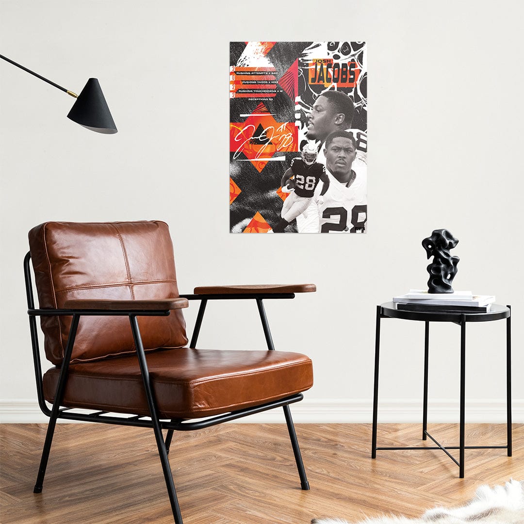 Josh Jacobs Signature Orange - Metal Wall Art - Image 2
