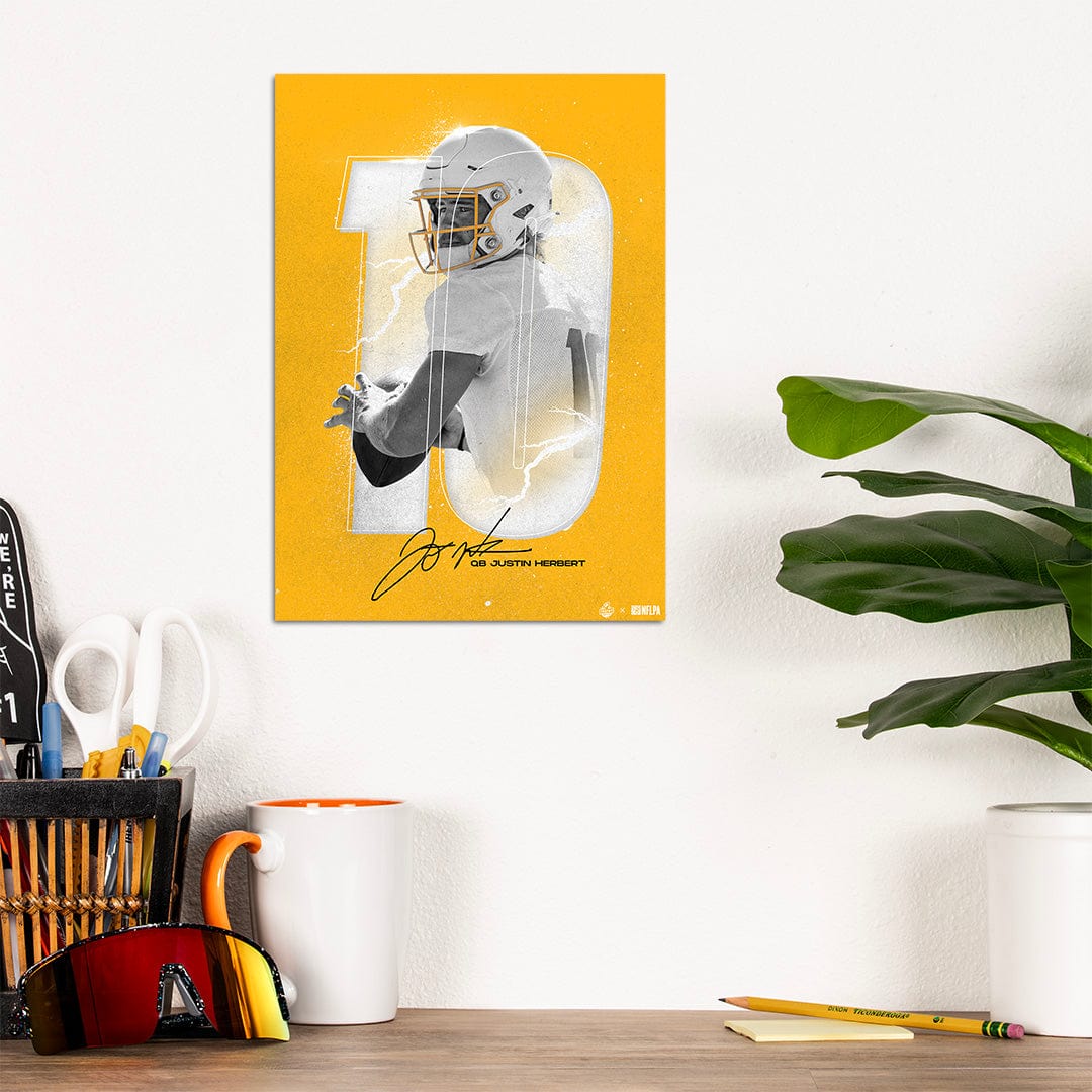 Justin Herbert Lightning Yellow - Metal Wall Art - Image 7