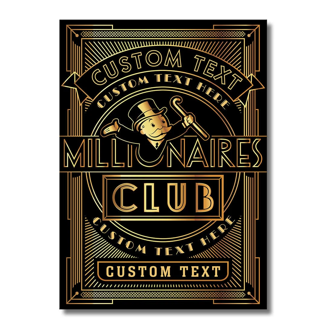 Millionaires Club - Monopoly Metal Wall Art