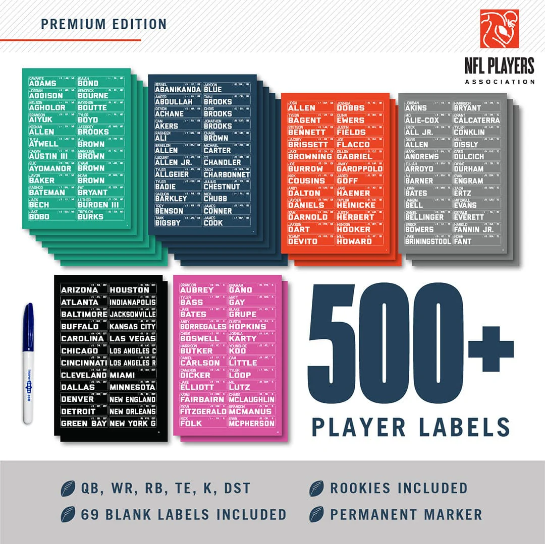 2026 NFL Superstar Fantasy Football Draft Board Kit - 12, 10, 8 team - Image 6