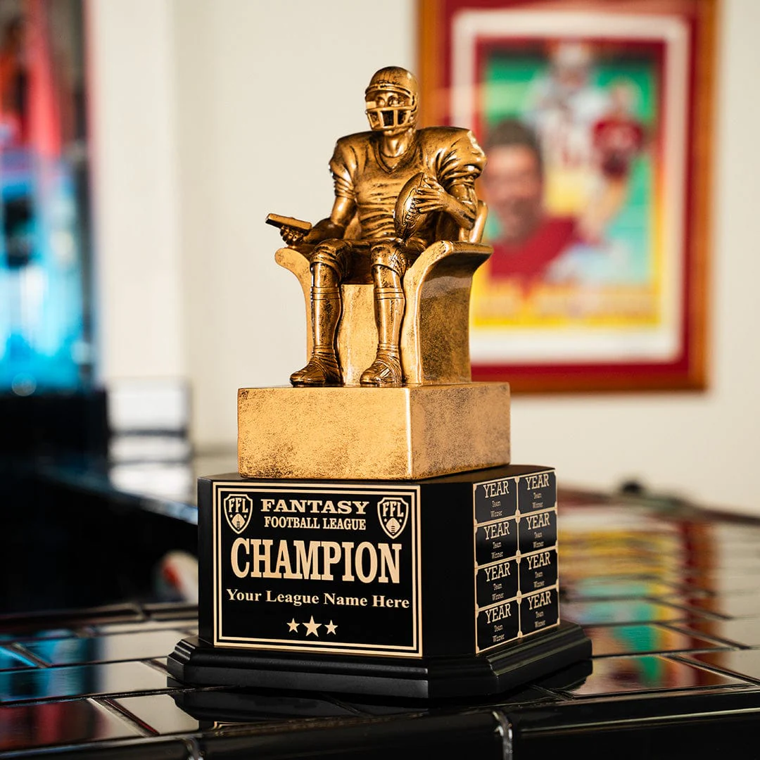 15" Perpetual Fantasy Football Trophy - Golden Player - Image 2