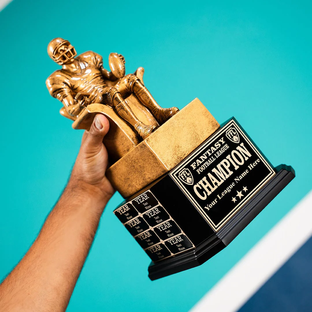 15" Perpetual Fantasy Football Trophy - Golden Player - Image 4
