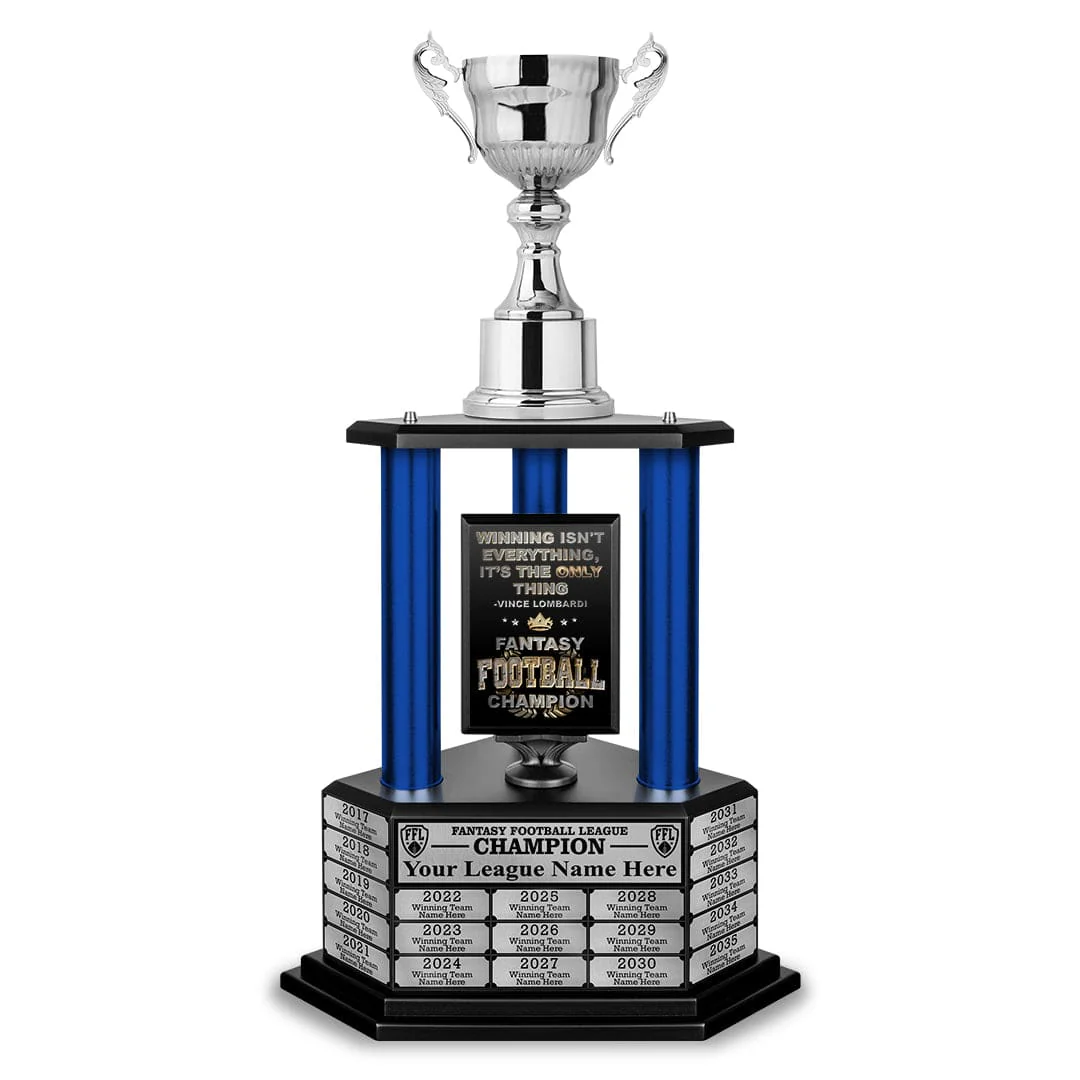 26"-56" Fantasy Football Perpetual Trophy - Silver Cup - Image 3
