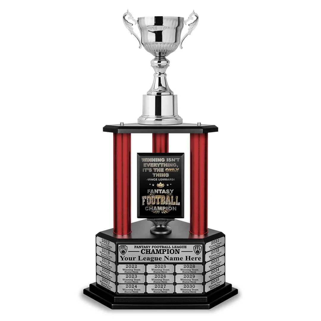 26"-56" Fantasy Football Perpetual Trophy - Silver Cup - Image 4