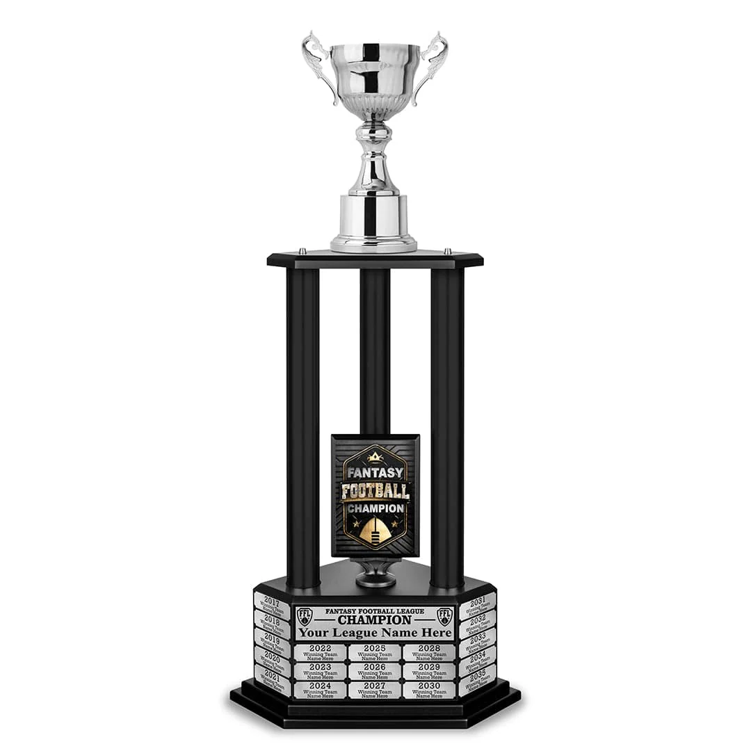 26"-56" Fantasy Football Perpetual Trophy - Silver Cup - Image 9
