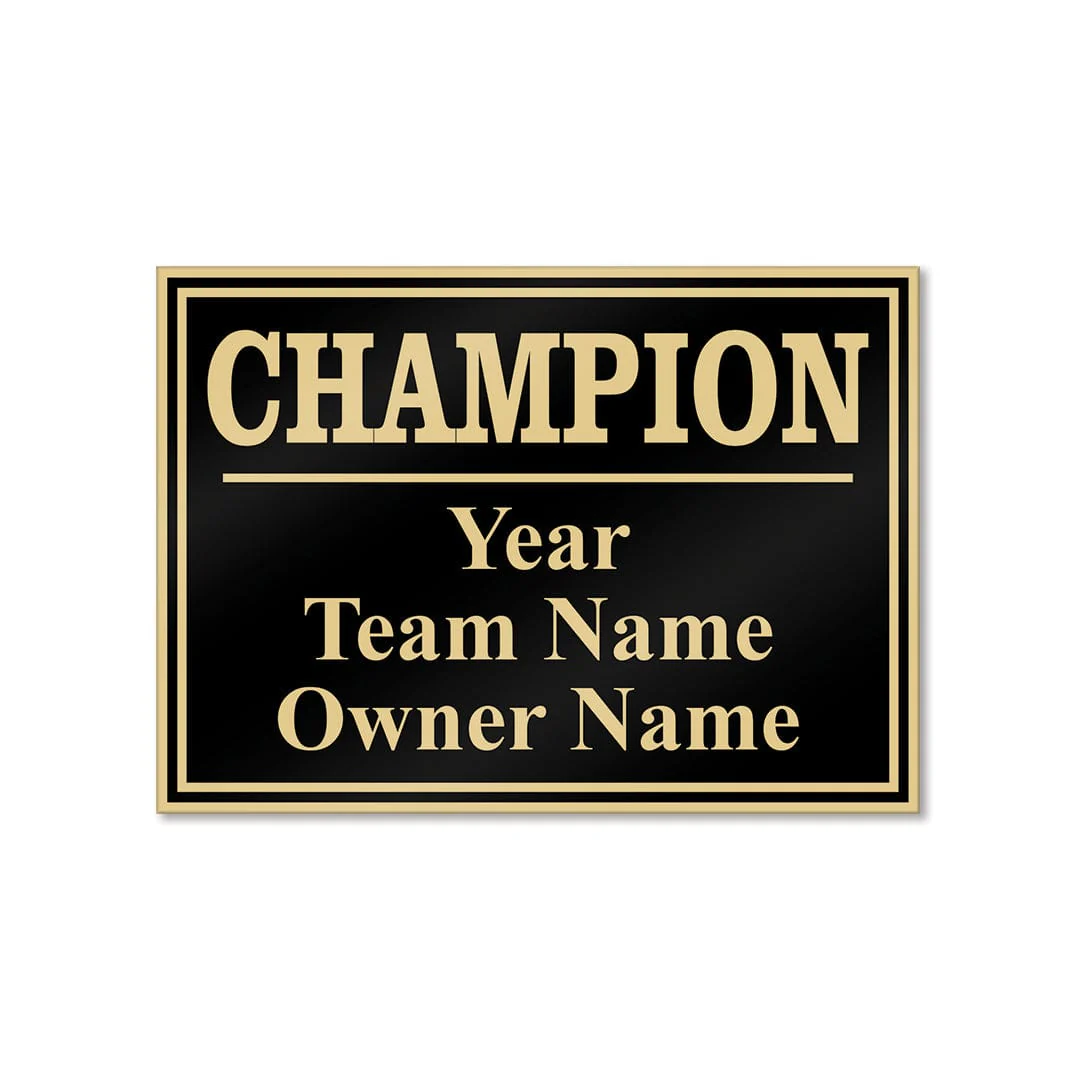 Square Base Champion Plate - Black/Gold