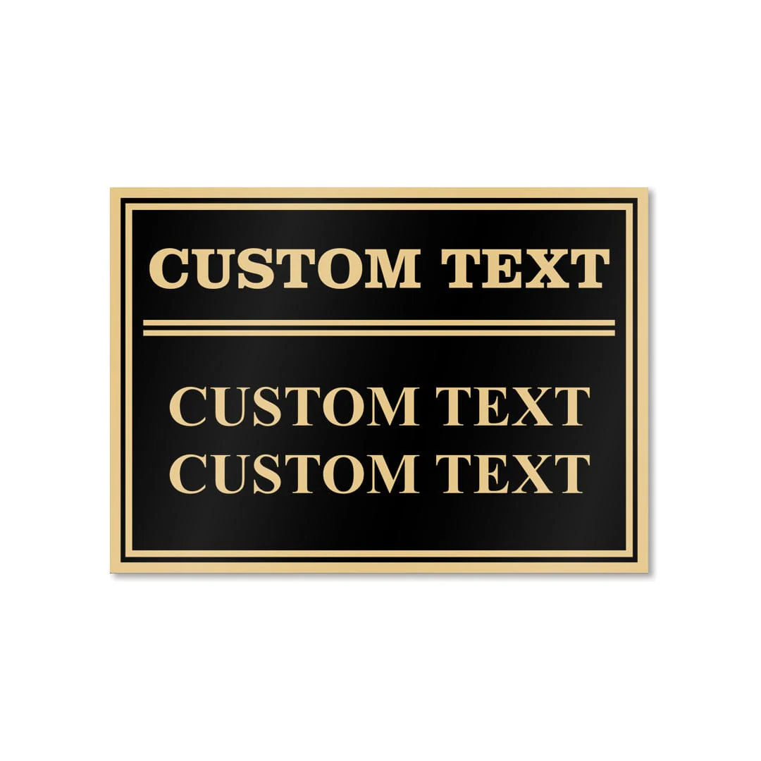 Square Base Custom Plate - Black/Gold