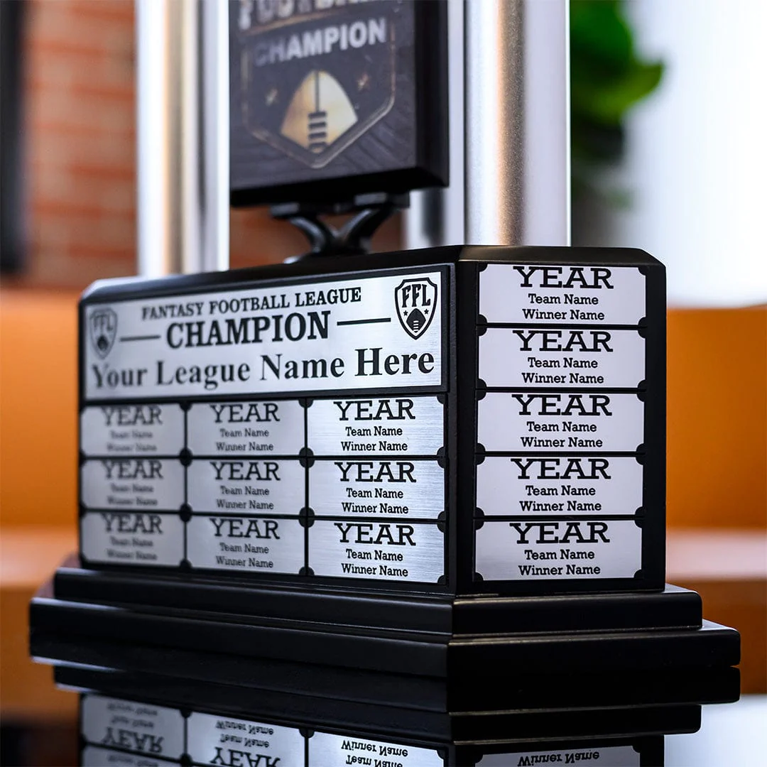 26"-56" Perpetual Fantasy Football Trophy - Black Football - Image 3