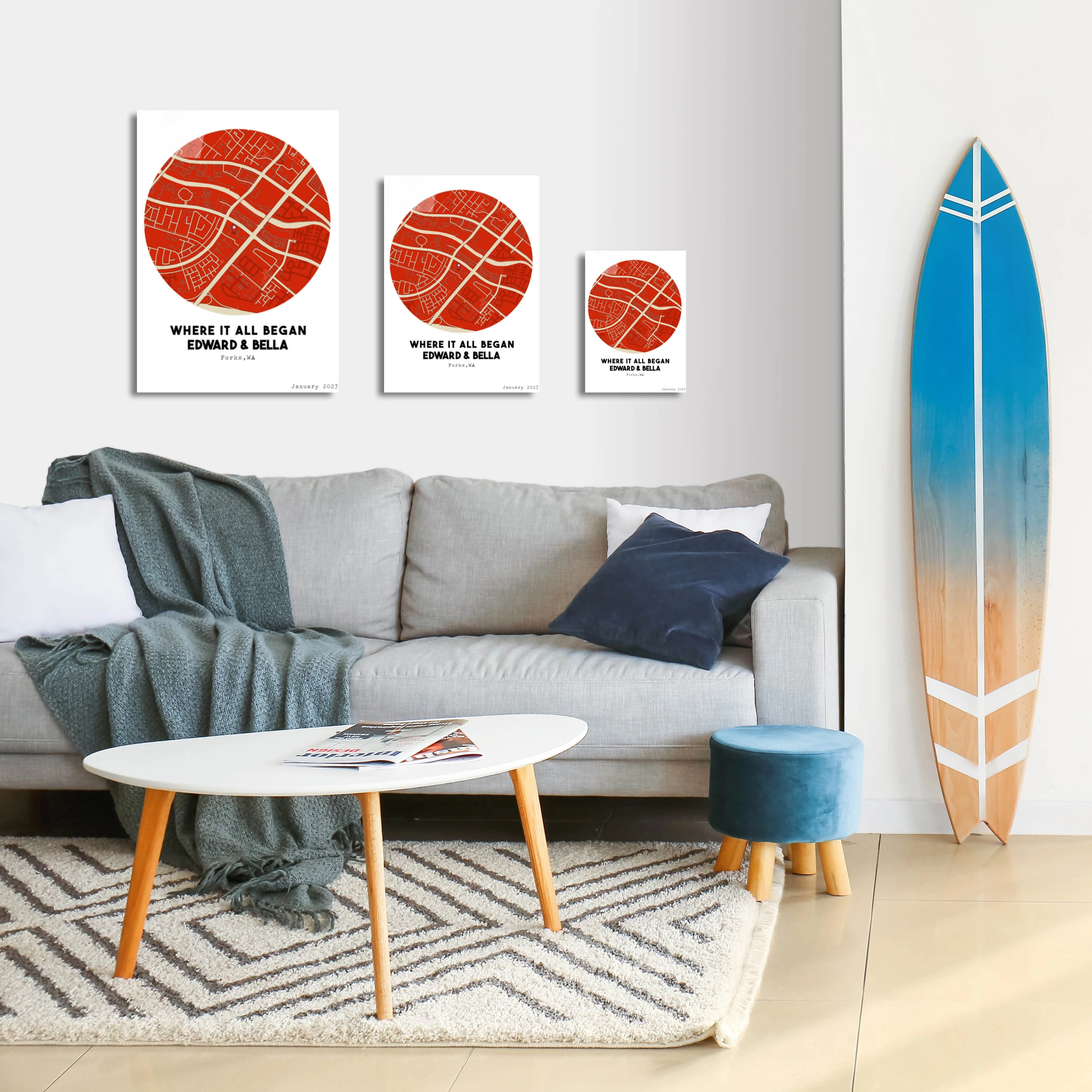 Where It All Started Round Map - Metal Wall Art - Image 3