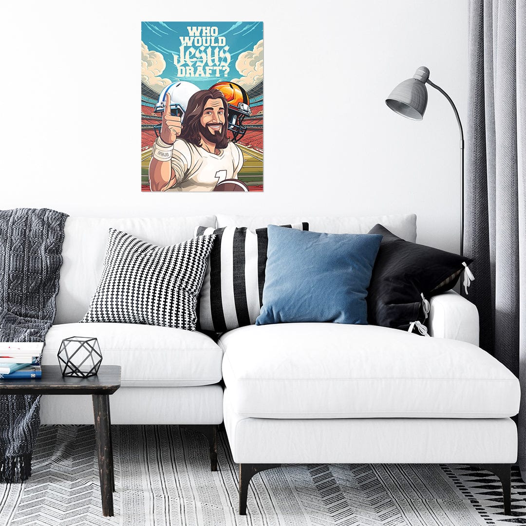 Who Would Jesus Draft Helmets - Metal Wall Art - Image 3